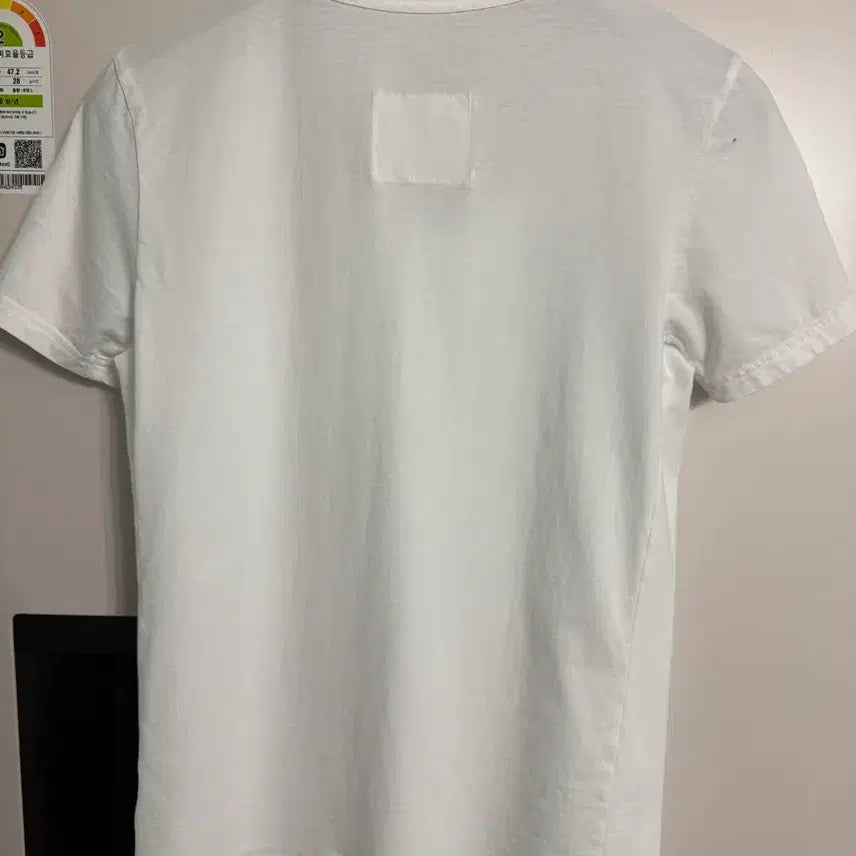 [BUNJANG] Unisex White V-Neck T-Shirt Size S / 유넥 화이트 반팔 티셔츠 s 90-95