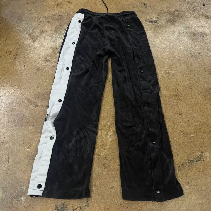 [BUNJANG] Adidas Black Velvet Side Button Track Pants / [정품/S] 아디다스 블랙 벨벳 사이드 버튼 트랙팬츠