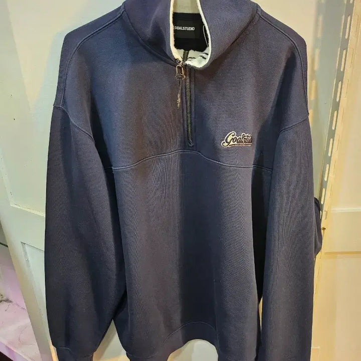 [BUNJANG] GOALSTUDIO Navy Half-Zip Sweatshirt XL / <만원빈티지>GOALSTUDIO 하프집업 네이비 맨투맨