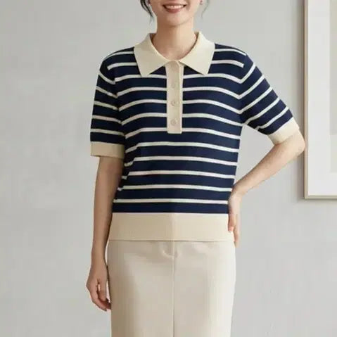 [BUNJANG] Paul &amp; Joe Short Sleeve Knit Polo Shirt / [100]폴앤조 반팔 카라 니트