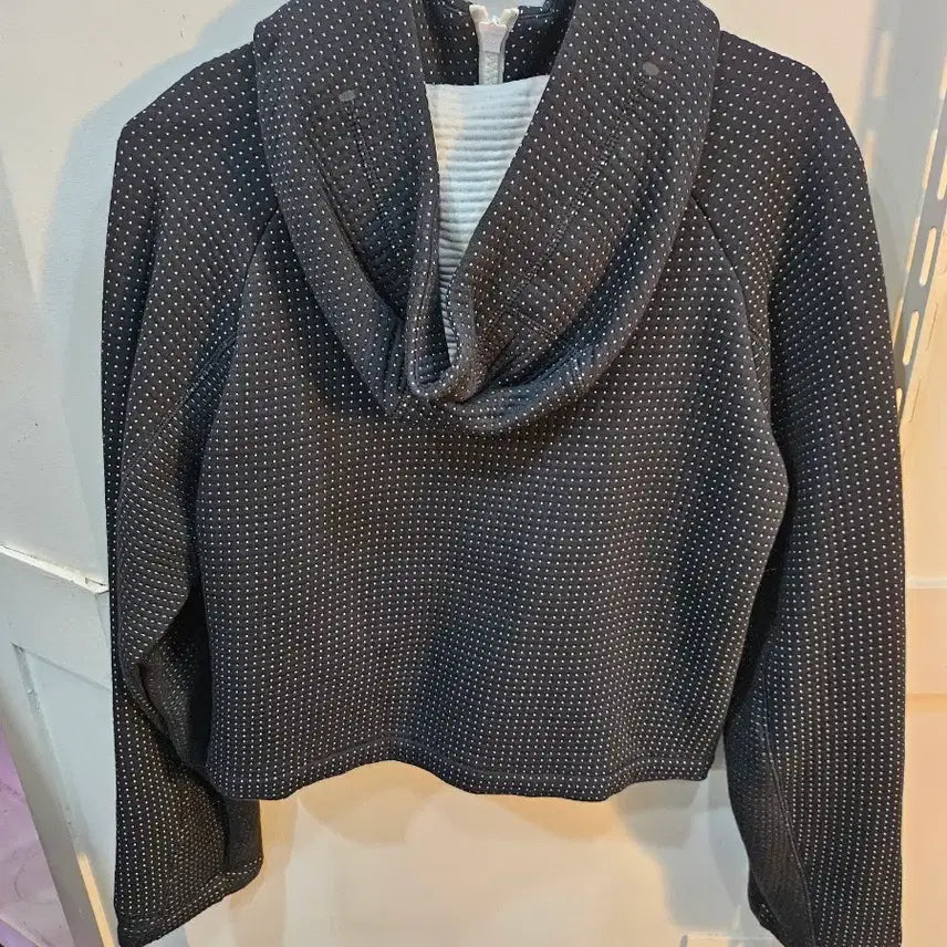 [BUNJANG] Nike Black Dot Crop Hoodie Zip-up / <만원빈티지>나이키 블랙 도트 크롭 후드집업