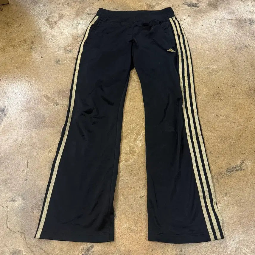 [BUNJANG] Adidas Black &amp; Gold 3-Stripes Track Pants / [정품/85] 아디다스 검금 블랙 금색 삼선 트레이닝 바지