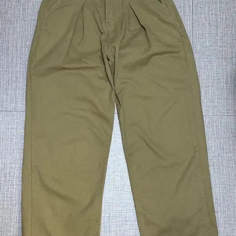 [BUNJANG] PEEINO 776 Cotton One-Tuck Wide Pants Beige L / 피인오 776 코튼 원턱 와이드팬츠 베이지 L