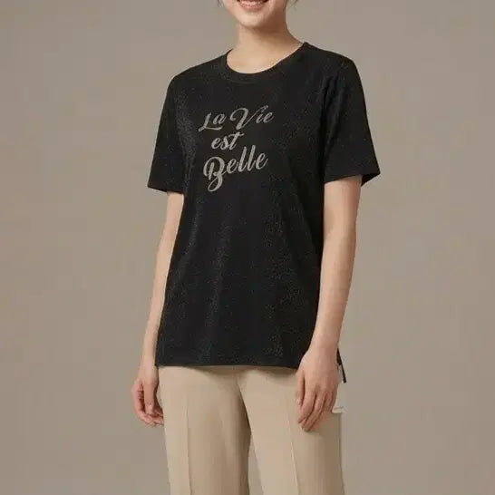 [BUNJANG] TINA SHAE Glitter Short Sleeve T-Shirt (New) / [90]티나쉐 글리터 반팔티 (새상품)