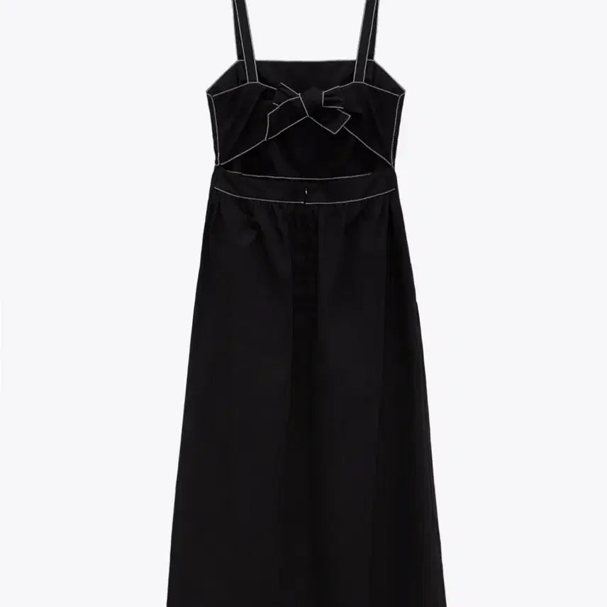 [BUNJANG] Zara Black Contrast Midi Dress / Zara 자라 블랙 콘트라스트 미디 원피스 S
