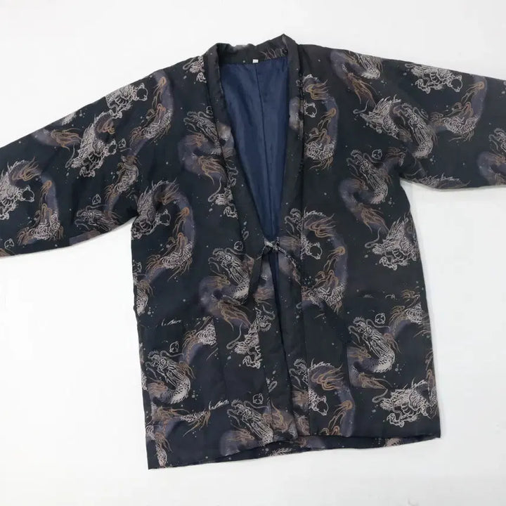 [BUNJANG] Vintage Oriental Dragon All-Over Pattern Haori Jacket / 빈티지 오리엔탈 드래곤 올오버 패턴 하오리 자켓 (M-L)