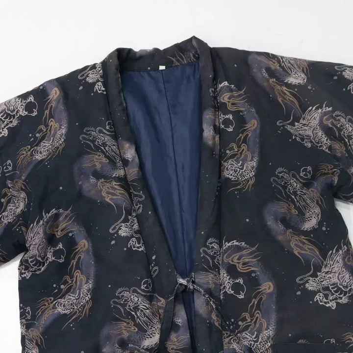 [BUNJANG] Vintage Oriental Dragon All-Over Pattern Haori Jacket / 빈티지 오리엔탈 드래곤 올오버 패턴 하오리 자켓 (M-L)