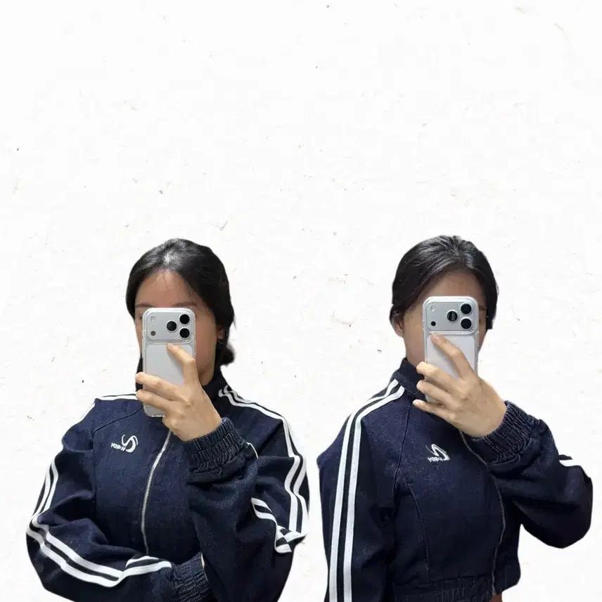 [BUNJANG] NERDY Cropped Denim Track Jacket / 널디 크롭 데님 트랙 자켓