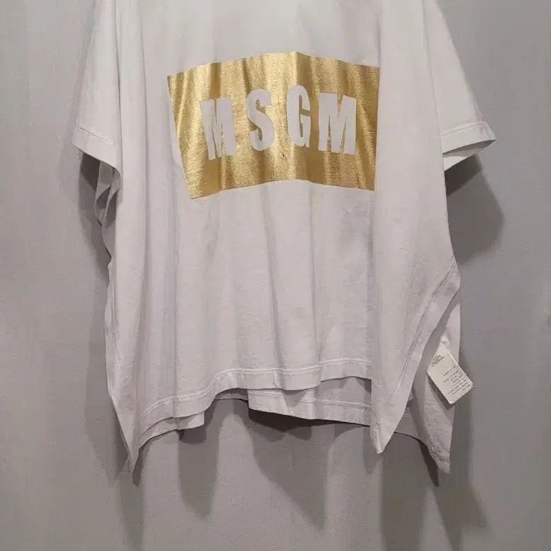 [BUNJANG] MSGM Gold Logo Short Sleeve T-Shirt White / MSGM 골드 로고 반팔 티셔츠 화이트