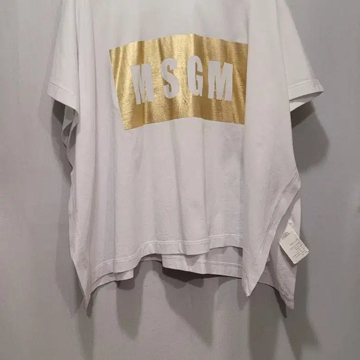 [BUNJANG] MSGM Gold Logo Short Sleeve T-Shirt White / MSGM 골드 로고 반팔 티셔츠 화이트