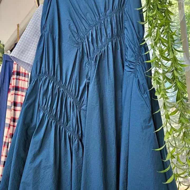 [BUNJANG] Crinkled Shirring Long Skirt / [새상품]바스락 언발 셔링 롱스커트