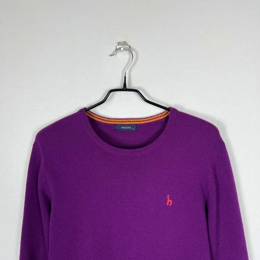 [BUNJANG] Hazzys Purple Round Knit Sweater L / 헤지스 퍼플 라운드 니트 남100 L 라덴 빈티지
