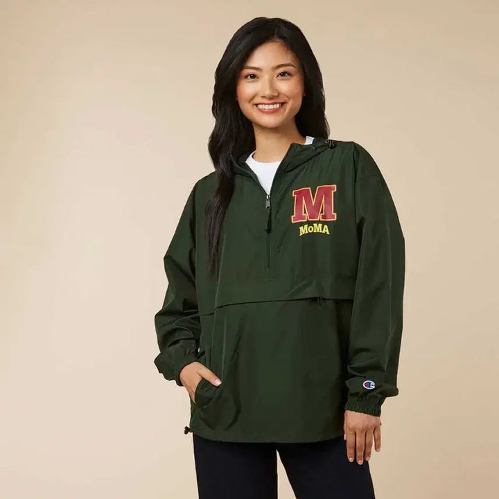 [BUNJANG] MoMA x Champion Anorak Windbreaker Jacket XL Green / MoMA x Champion 아노락 바람막이 XL 그린
