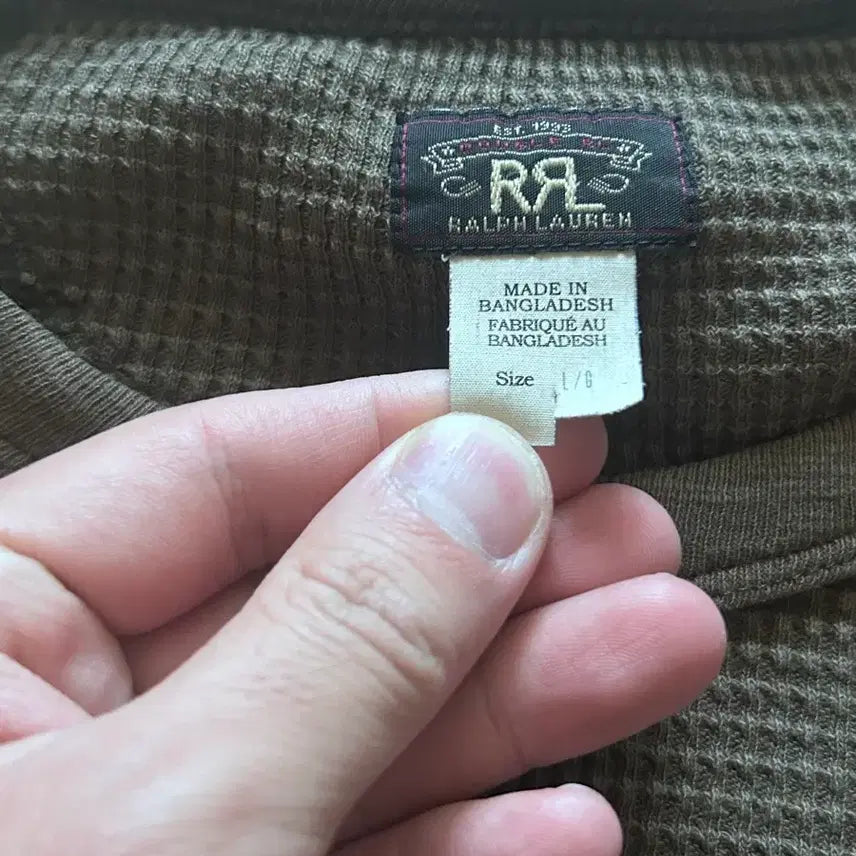 [BUNJANG] RRL Waffle Long Sleeve Brown L / RRL 와플 롱슬리브 브라운 L