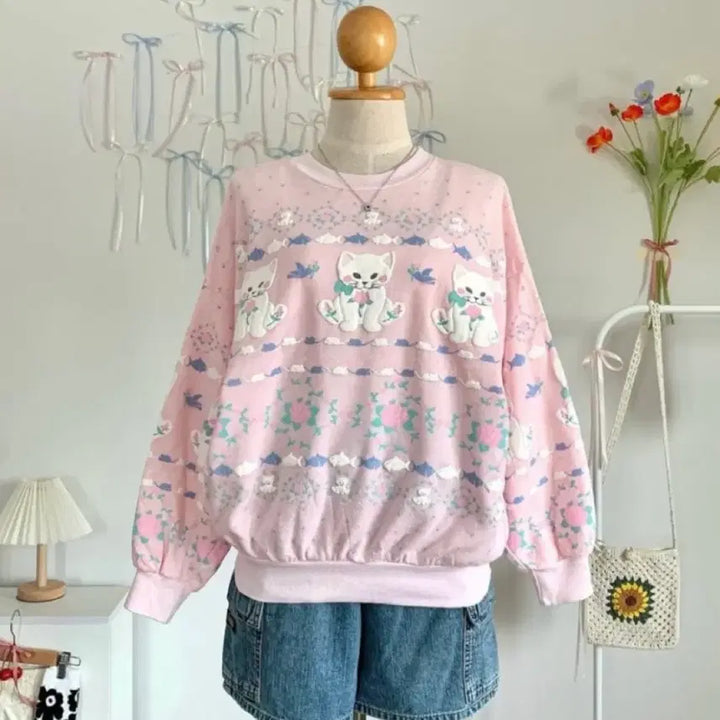 [BUNJANG] Vintage Scarab Cat Sweatshirt / 빈티지 scarab 고양이 맨투맨
