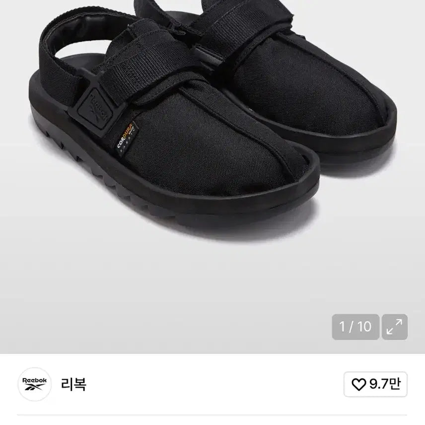 [BUNJANG] Reebok Cordura Beatnik Black Sandals FY2949 / 리복 코듀라 비트닉 블랙 샌들 FY2949 (250)