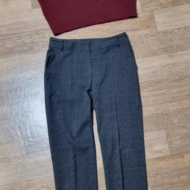 [BUNJANG] ZARA Knit Vest &amp; Check Trousers Set / 총2벌 자라ZARA조끼+체크슬랙스바지
