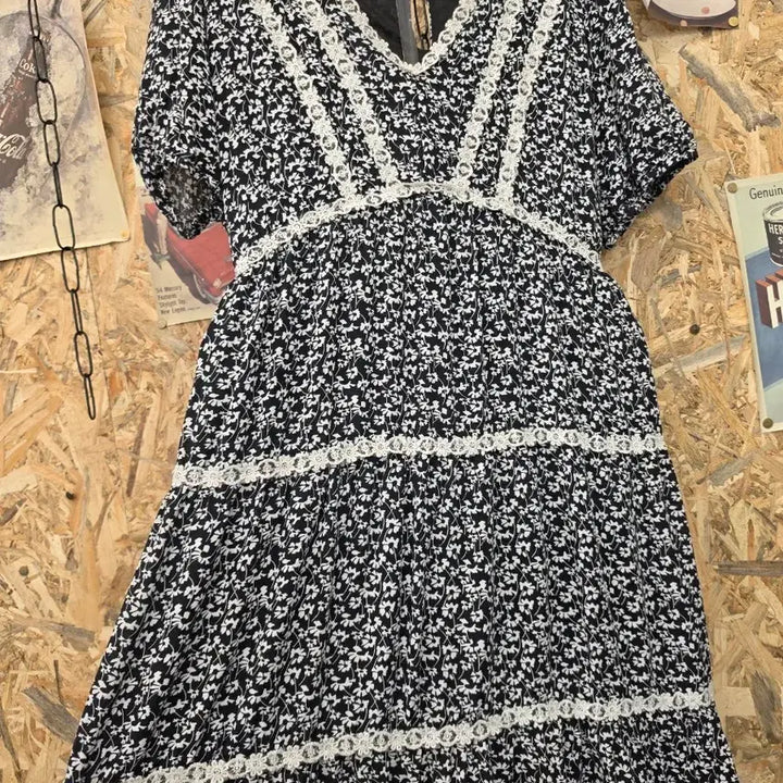 [BUNJANG] Romistory Flower Pattern Long Dress / 로미스토리 플라워 패턴 롱 원피스 F