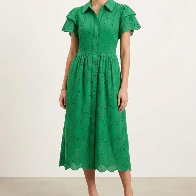[BUNJANG] Styleonmi Eyelet Embroidery Punching Dress / [55]스타일온미 아일렛 자수 펀칭 원피스