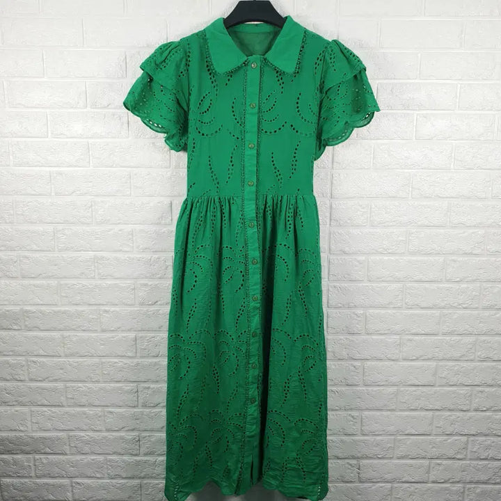 [BUNJANG] Styleonmi Eyelet Embroidery Punching Dress / [55]스타일온미 아일렛 자수 펀칭 원피스