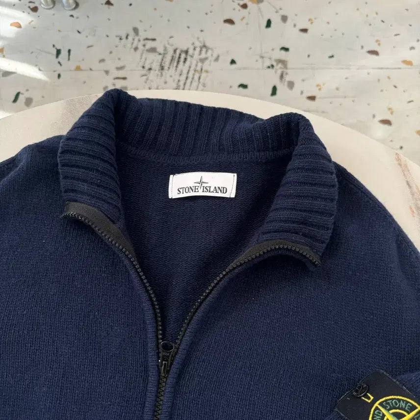 [BUNJANG] Stone Island Half-Zip Knit Navy L Size / [정품 , L사이즈] 스톤아일랜드 반집업 니트 네이비