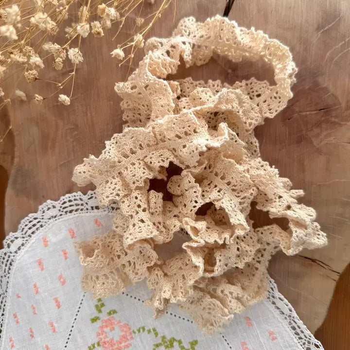 [BUNJANG] Vintage Lace with Shirring Detail, Light Beige / 빈티지레이스 셔링디테일 연베이지