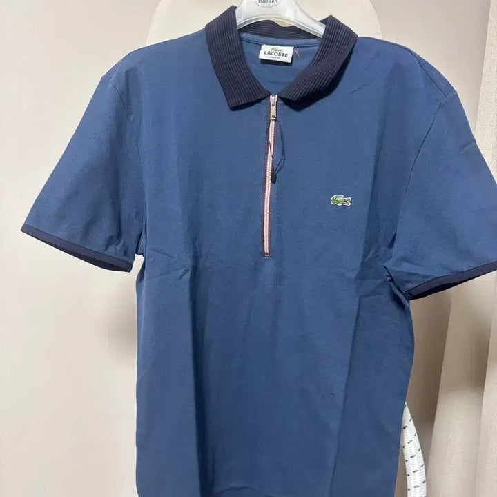 [BUNJANG] Lacoste Short-Sleeve Half-Zip T-Shirt / 라코스테 반팔티