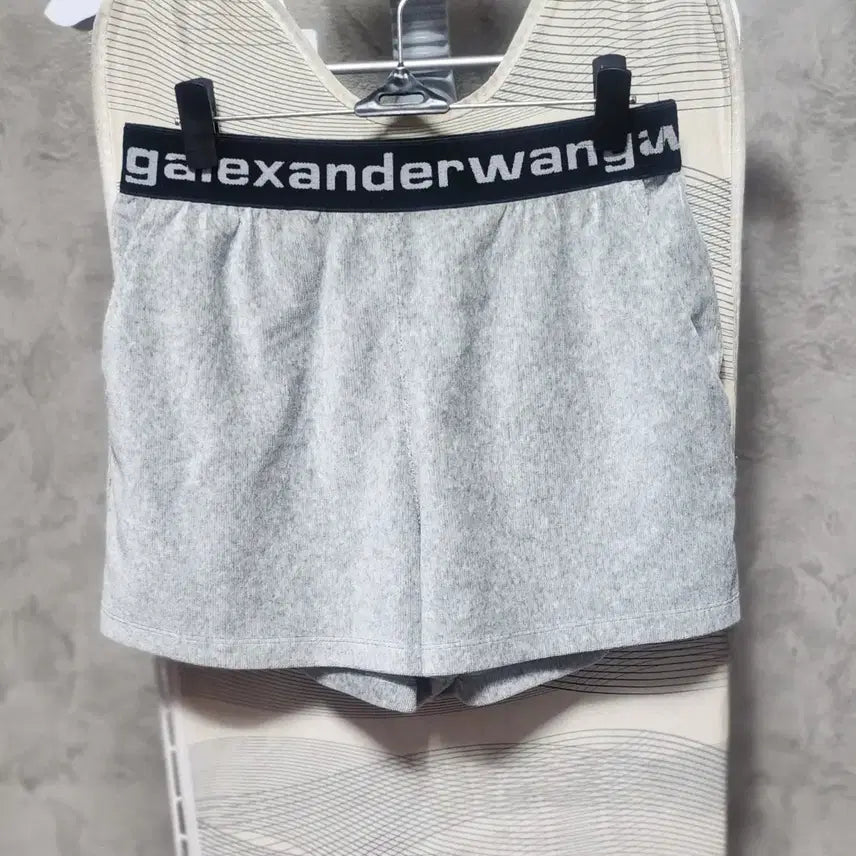 [BUNJANG] Alexander Wang Logo Banding Shorts Grey / 알렉산더왕 로고 밴딩 반바지 그레이