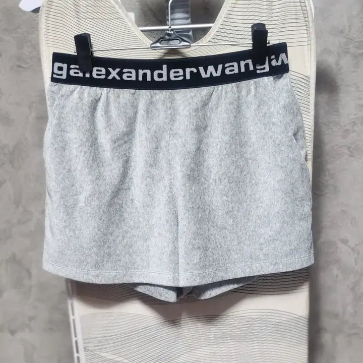 [BUNJANG] Alexander Wang Logo Banding Shorts Grey / 알렉산더왕 로고 밴딩 반바지 그레이