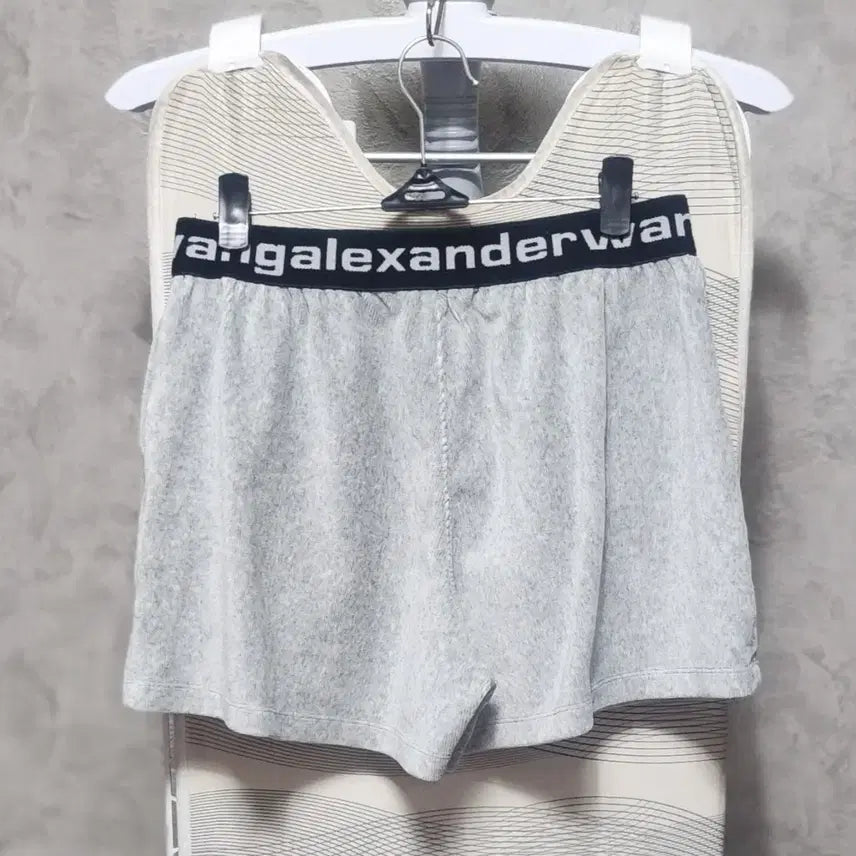 [BUNJANG] Alexander Wang Logo Banding Shorts Grey / 알렉산더왕 로고 밴딩 반바지 그레이