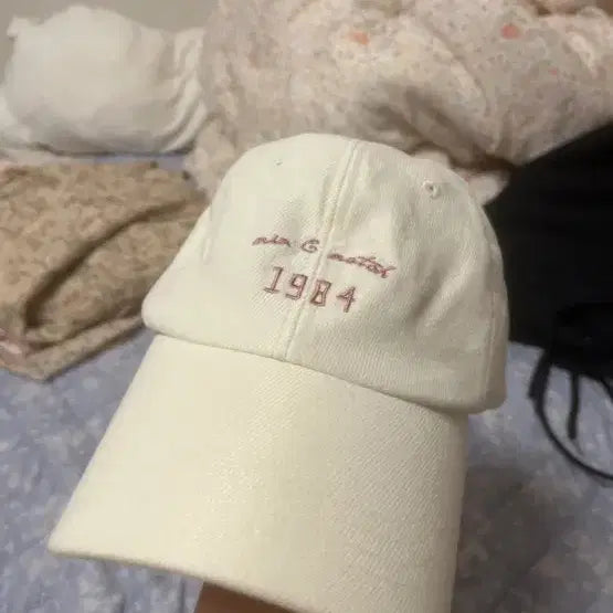 [BUNJANG] Ivory Embroidered Cap / 아이보리 캡모자