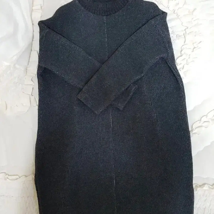 [BUNJANG] Dark Grey Knit Long Dress / 모던한 다크 그레이 니트 롱 원피스 FREE
