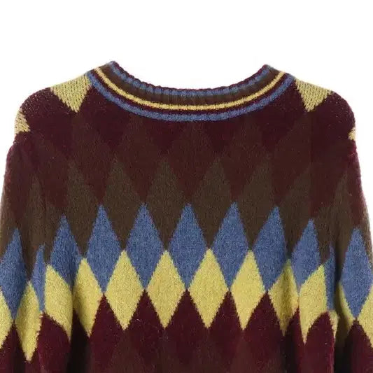 [BUNJANG] Zara Argyle Round Neck Knit (Women&