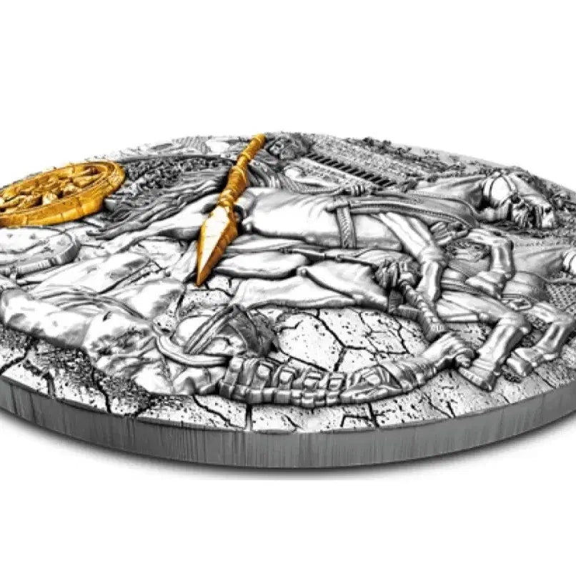 [BUNJANG] 2019 Niue 2oz Chariot Battle Embossed Antique Silver Coin / 2019 니우에 2온스 고대 전차 전투 (채리엇) 엠보싱 엔티크 실버