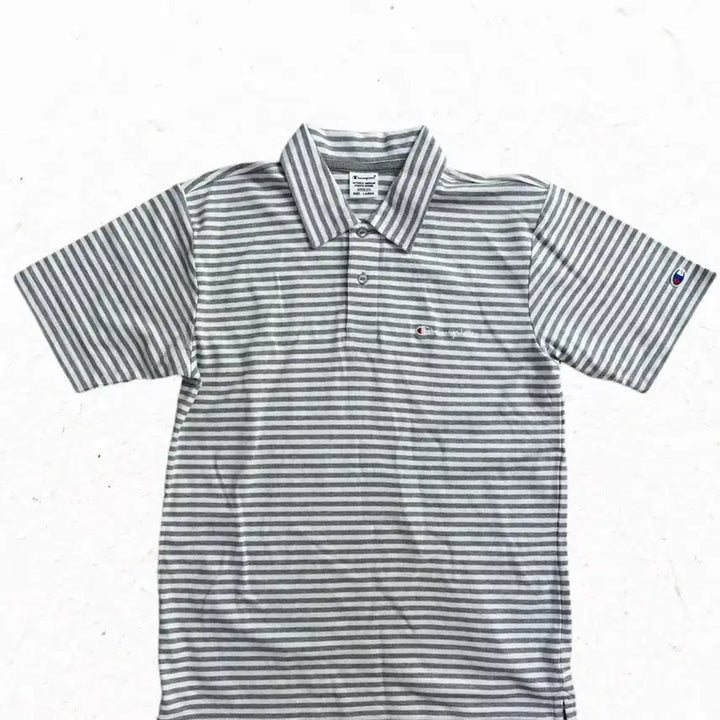 [BUNJANG] Champion Striped Short Sleeve Polo Shirt L / 챔피온 스트라이프 반팔 폴로티 L
