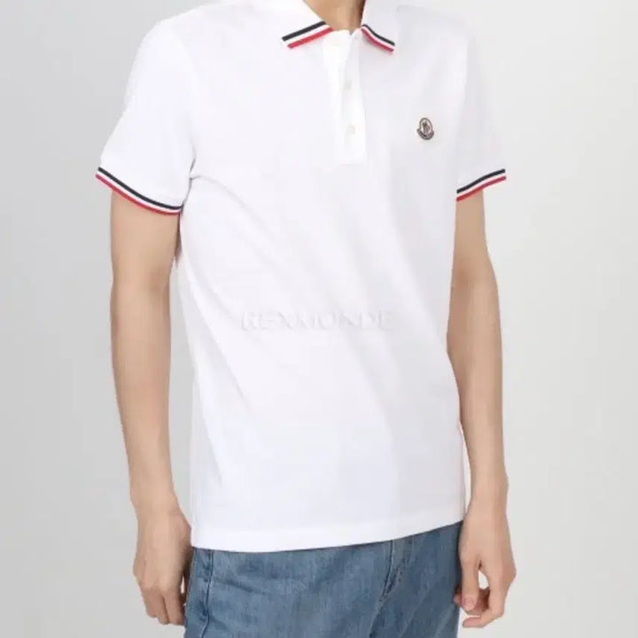 [BUNJANG] Moncler White Short Sleeve Polo Shirt / 몽클레어 화이트 반팔 카라티 새제품 팝니다