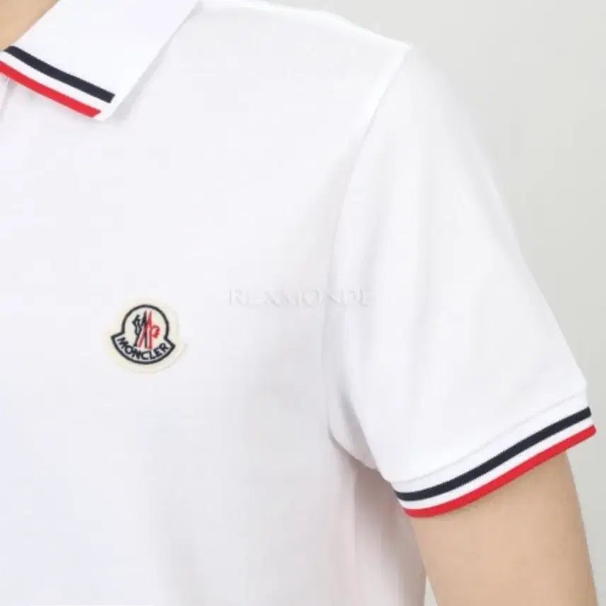 [BUNJANG] Moncler White Short Sleeve Polo Shirt / 몽클레어 화이트 반팔 카라티 새제품 팝니다