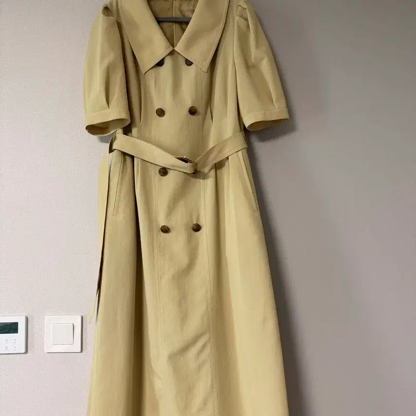 [BUNJANG] CC Collect Puff Sleeve Trench Dress Yellow / 씨씨콜렉트 퍼프소매 원피스