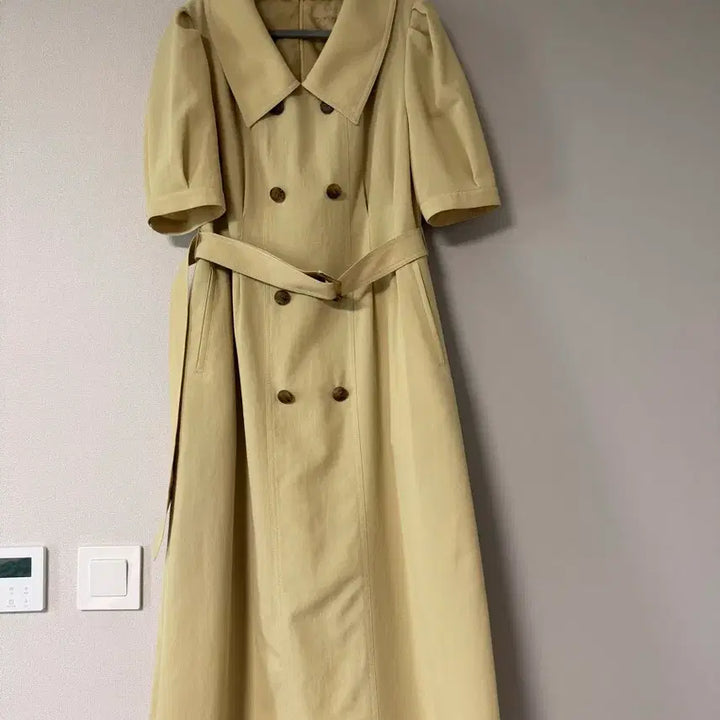 [BUNJANG] CC Collect Puff Sleeve Trench Dress Yellow / 씨씨콜렉트 퍼프소매 원피스