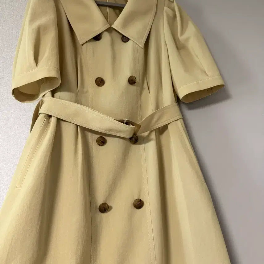 [BUNJANG] CC Collect Puff Sleeve Trench Dress Yellow / 씨씨콜렉트 퍼프소매 원피스