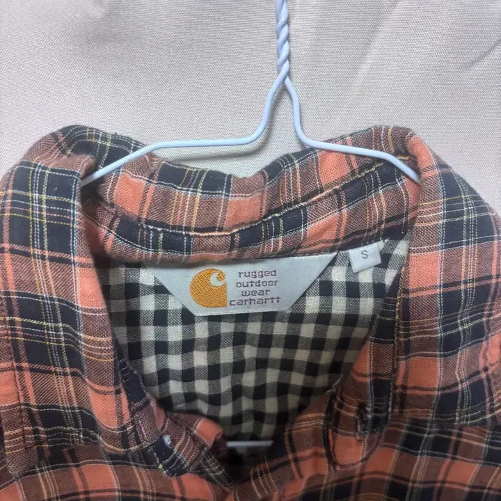[BUNJANG] Carhartt Orange Check Shirt - Size S / 칼하트 오렌지 체크 셔츠 S