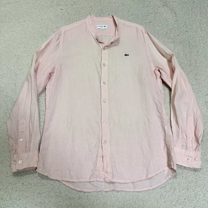 [BUNJANG] Lacoste Linen Henly Neck Long Sleeve Shirt M (100) / 라코스테 린넨 헨리넥 긴팔 셔츠 m 100