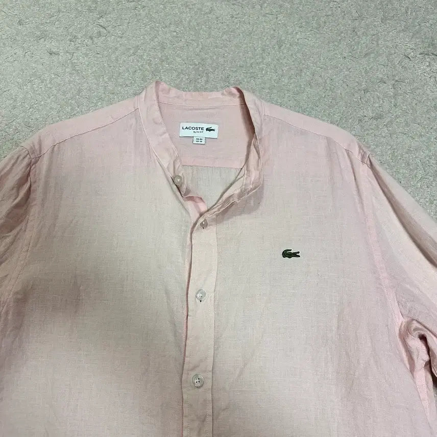 [BUNJANG] Lacoste Linen Henly Neck Long Sleeve Shirt M (100) / 라코스테 린넨 헨리넥 긴팔 셔츠 m 100