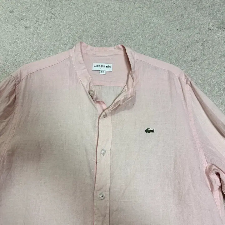 [BUNJANG] Lacoste Linen Henly Neck Long Sleeve Shirt M (100) / 라코스테 린넨 헨리넥 긴팔 셔츠 m 100