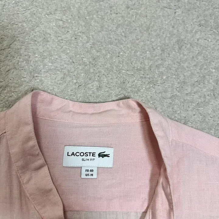 [BUNJANG] Lacoste Linen Henly Neck Long Sleeve Shirt M (100) / 라코스테 린넨 헨리넥 긴팔 셔츠 m 100