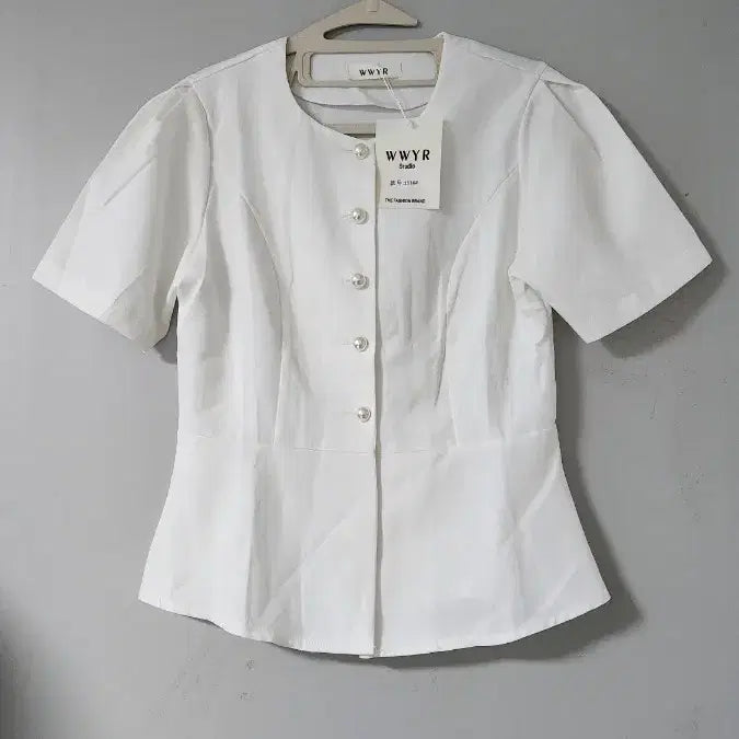 [BUNJANG] WWYR Pearl Button Blouse Jacket White / WWYR 진주 버튼 블라우스 자켓 화이트
