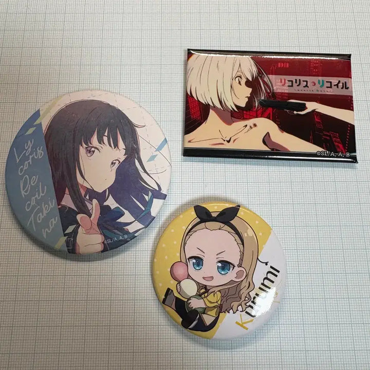 [BUNJANG] Lycoris Recoil Chisato Takina Kurumi Badge Bundle Set / 일괄) 리코리스 리코일 캔뱃지 치사토 타키나 쿠루미 굿즈