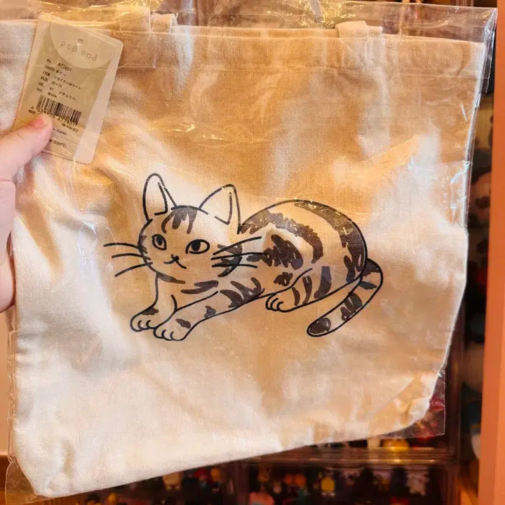 [BUNJANG] Pea Pod Cat Print Tote Bag / 미개봉) pea pod 고양이 프린트 토트백