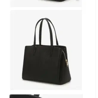 [BUNJANG] Daks Black Leather Tote Bag with Flower Charm / DCBA2E543BK 닥스 블랙 플라워 참장식 가죽 토트백