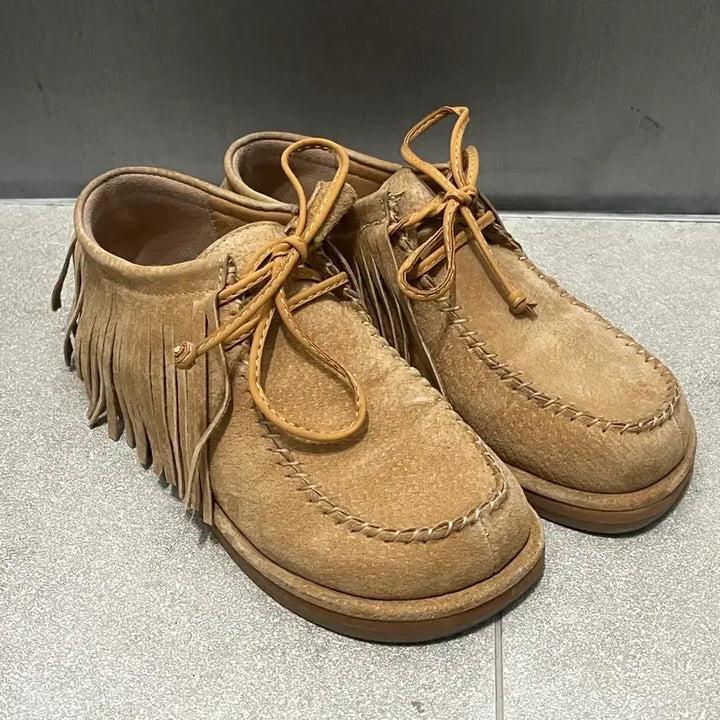 [BUNJANG] Gijun Fringe Moccasin Shoes Camel 230 / 기준 fringe moc shoes 230